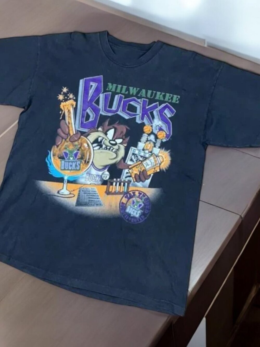 Vintage Style NBA Milwaukee Bucks Looney Tunes Taz Shirt, Milwaukee Bucks Shirt